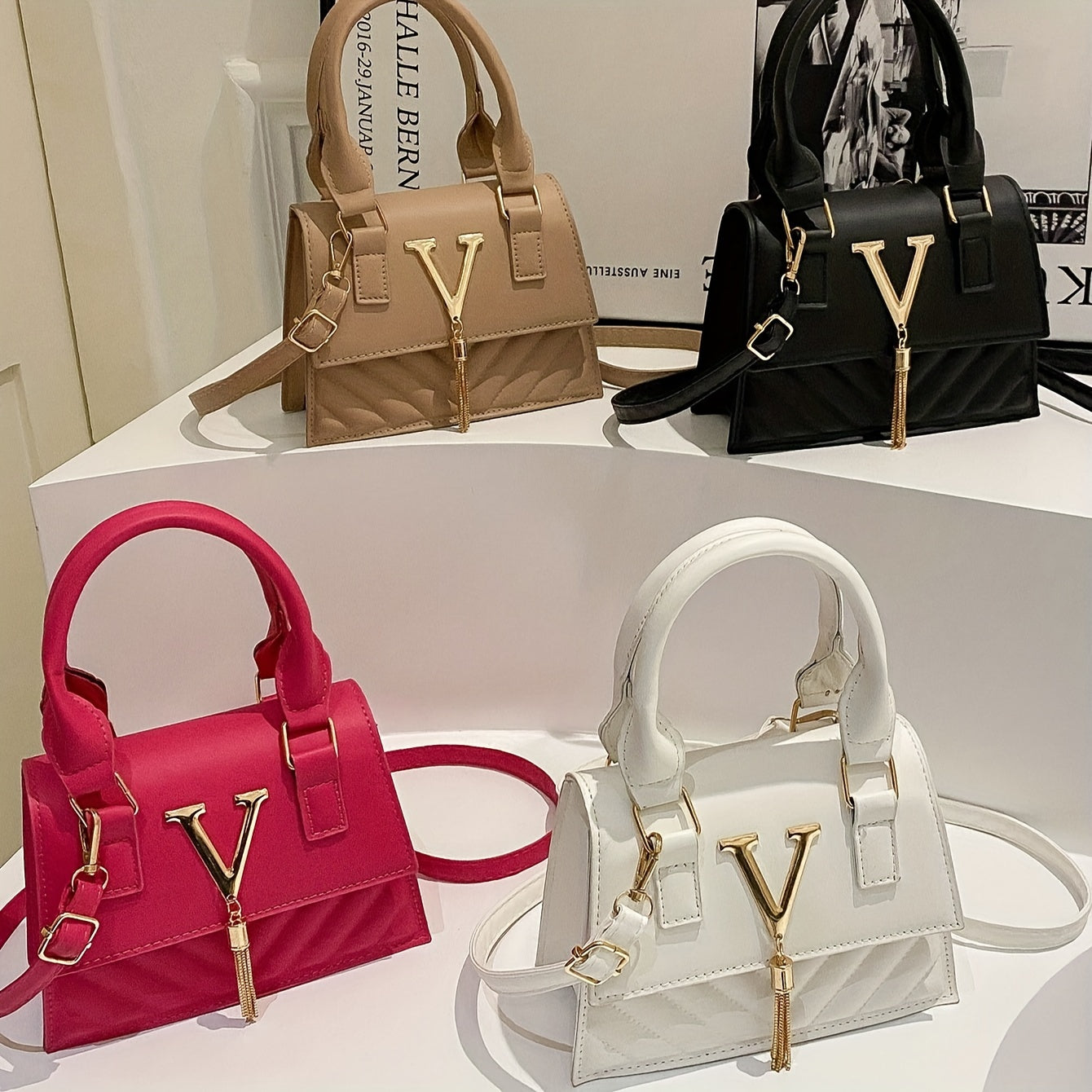 Trendy Chain Bags for Women, New Spring And Summer 2024 Collection, Featuring a High-End Embossed Design, Suitable for Shoulder, Hand, And Crossbody Wear, with Stylish Tassel Pendants.
